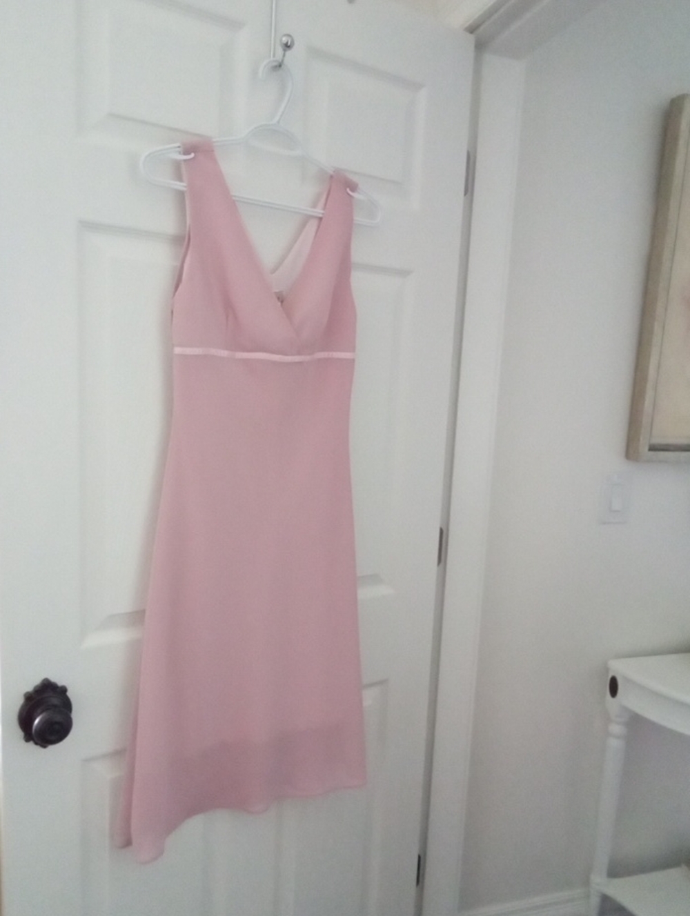 Touch 9 Women's Vintage Blush Pink V-Neckline Chiffon Slip Dress Medium